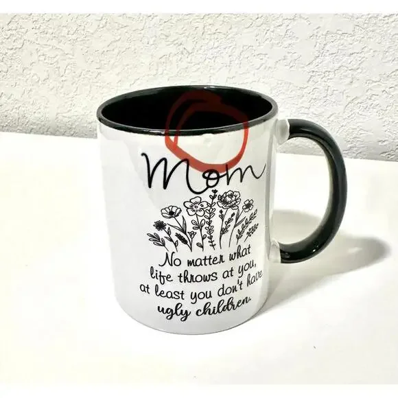 White And Black Funny Mom Mug, Mom Gifts New - Picture 5 of 5